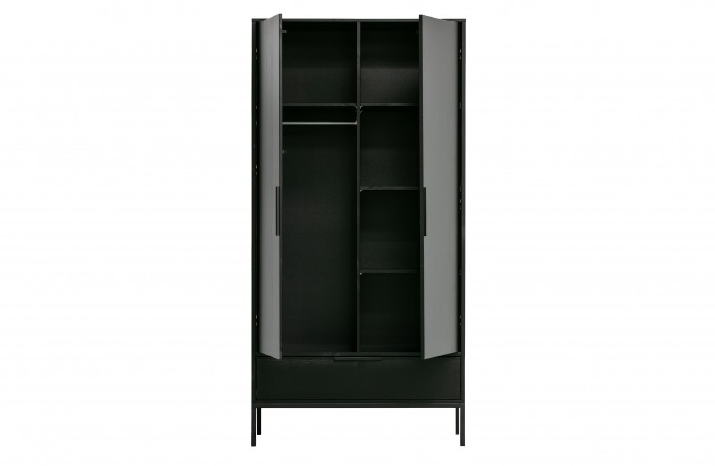 PINE BLACK 2 DOOR 1 DRAWER - CABINETS, SHELVES